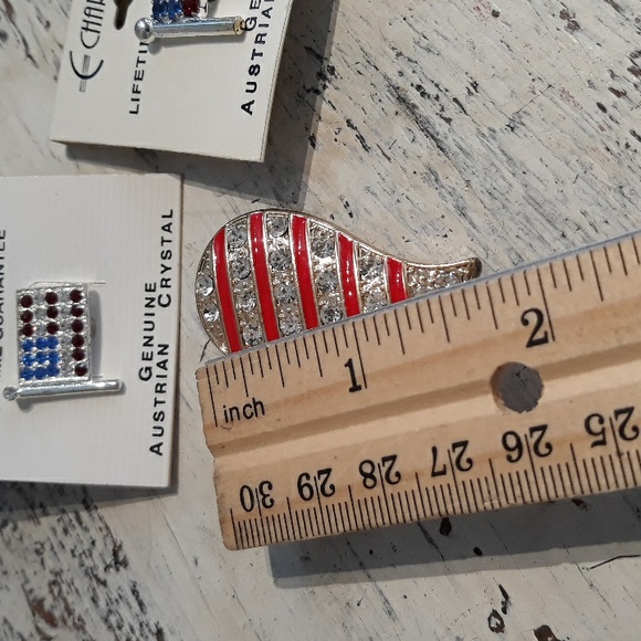 Flag Rhinestone Heart Pin Collection - Picture 10 of 10